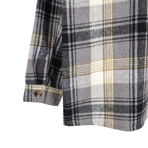 NWT Old Navy Women's Soft-Brushed Heavyweight Utility Shacket Plaid Large Tall - Picture 6 of 9